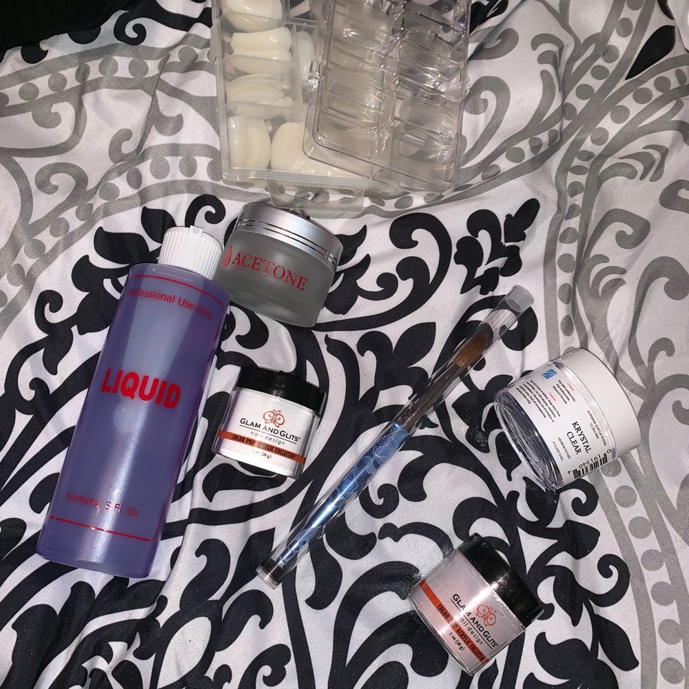 Acrylic nail powder, liquid and brush set